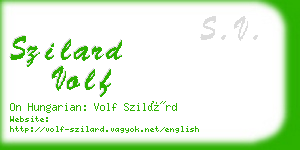 szilard volf business card